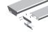 Aluminiumstufe rutschhemmend inkl. 2 Deckel & 2 Winkel und Schrauben - Ausführung: Anthrazit beschichtet, Breite: 600 mm, Tiefe: 270 mm