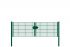 Drahtgittertor 2-flügelig, Durchgangslichte: 264 cm, Gesamtbreite inkl. Pfosten: 276 cm - Ausführung: grün beschichtet, Höhe: 83 cm
