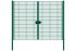 Drahtgittertor 2-flügelig, Durchgangslichte: 264 cm, Gesamtbreite inkl. Pfosten: 276 cm - Ausführung: grün beschichtet, Höhe: 203 cm