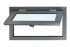 Fenster für WPC Gartenhäuser - Farbe: eisengrau RAL 7011, Breite: 90,5 cm, Höhe: 50,5 cm, Aluminium