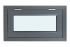 Fenster für WPC Gartenhäuser - Farbe: eisengrau RAL 7011, Breite: 90,5 cm, Höhe: 50,5 cm, Aluminium