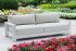 Loungesofa 3-Sitzer London aus Aluminium - Farbe: weiß, Maße: 2150 x 840 x 670 mm