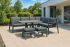 Essgruppe Malaga - bestehend aus 1x Sofa, 1x Sofa rechts, 1x Gartentisch, 2x Hocker