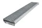 Gitterrost-Stufen 30 x 30 mm, feuerverzinkt, rutschhemmend - Breite: 1200 mm, Tiefe: 240 mm