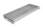 Gitterrost-Stufen 30 x 30 mm, feuerverzinkt, rutschhemmend - Breite: 700 mm, Tiefe: 270 mm