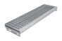 Gitterrost-Stufen 30 x 30 mm, feuerverzinkt, rutschhemmend - Breite: 800 mm, Tiefe: 240 mm