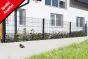 Zaun Gartenzaun Komplettset 10 m, Farbe: anthrazit, Höhe: 123 cm, mit Fußplatten, Doppelstabmatten 6/5/6