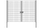 Drahtgittertor 2-flügelig, Durchgangslichte: 264 cm, Gesamtbreite inkl. Pfosten: 276 cm - Ausführung: verzinkt, Höhe: 203 cm