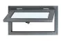 Fenster für WPC Gartenhäuser - Farbe: eisengrau RAL 7011, Breite: 90,5 cm, Höhe: 50,5 cm, Aluminium