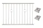 Fenstergitter Paris in Edelstahl, vormontiert - Breite: 144 - 156 cm, Höhe: 100 cm