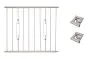 Fenstergitter Berlin in Edelstahl, vormontiert - Breite: 120 - 132 cm, Höhe: 100 cm
