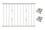Fenstergitter Berlin in Edelstahl, vormontiert - Breite: 144 - 156 cm, Höhe: 100 cm