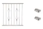 Fenstergitter Prag in Edelstahl, vormontiert - Breite: 96 - 108 cm, Höhe: 100 cm