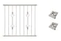 Fenstergitter Prag in Edelstahl, vormontiert - Breite: 108 - 120 cm, Höhe: 100 cm