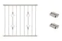 Fenstergitter Prag in Edelstahl, vormontiert - Breite: 108 - 120 cm, Höhe: 100 cm