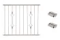 Fenstergitter Prag in Edelstahl, vormontiert - Breite: 120 - 132 cm, Höhe: 100 cm