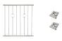 Fenstergitter Paris in Edelstahl, vormontiert - Breite: 96 - 108 cm, Höhe: 100 cm