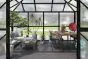 Gewächshaus Basilikum - Farbe: schwarz, Ausführung: Kunststoffglas 10 mm, Länge: 6150 mm, Breite: 4150 mm, Höhe: 3090 mm
