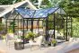Gewächshaus Mod. Chili Pro - Farbe: schwarz, Ausführung: Echtglas 4 mm, Länge: 4310 mm, Breite: 4330 mm, Höhe: 2550 mm