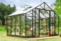 Gewächshaus Rosmarin PRO - Farbe: schwarz, Ausführung: Echtglas 4 mm, Länge: 2780 mm, Breite: 3540 mm, Höhe: 2670 mm
