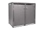 Mülltonnenbox 2-flügelig - Farbe: graualuminium, Breite: 132 cm, Höhe: 116 cm, Tiefe: 80 cm