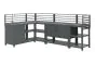 Outdoorküche aus Aluminium & Sinterstein - bestehend aus Modul A, B, C, D und 2x Ablagefläche