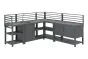Outdoorküche aus Aluminium & Sinterstein - bestehend aus Modul A, B, C, D und 2x Ablagefläche