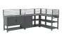 Outdoorküche aus Aluminium & Sinterstein - bestehend aus Modul A, B, C, D und 2x Ablagefläche