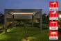 Pergola Dallas mit LED und Sonnenschutz - Farbe: anthrazit, Länge: 4000 mm, Breite: 3000 mm, Höhe: 2500 mm