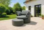 Outdoorsofa Lisboa Sitzgruppe wasserdicht - bestehend aus 1x Sofa drehbar, 1x Hocker und 1x Cover wasserdicht