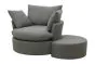 Outdoorsofa Lisboa Sitzgruppe wasserdicht - bestehend aus 1x Sofa drehbar, 1x Hocker und 1x Cover wasserdicht