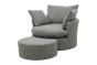 Outdoorsofa Lisboa Sitzgruppe wasserdicht - bestehend aus 1x Sofa drehbar, 1x Hocker und 1x Cover wasserdicht