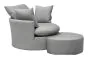 Outdoorsofa Lisboa Sitzgruppe wasserdicht - bestehend aus 1x Sofa drehbar, 1x Hocker und 1x Cover wasserdicht
