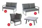 Loungemöbel Lissabon Set 4-teilig - Farbe: graualuminium