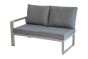 Loungesofa 2-Sitzer links Lissabon aus Aluminium - Aluminiumfarbe: graualuminium, Stofffarbe: dunkelgrau