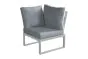 Loungeecksofa Lissabon aus Aluminium - Aluminiumfarbe: graualuminium, Stofffarbe: dunkelgrau