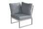 Loungeecksofa Lissabon aus Aluminium - Aluminiumfarbe: graualuminium, Stofffarbe: dunkelgrau
