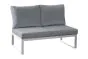 Loungeerweiterung 2 Sitzer Lissabon aus Aluminium - Aluminiumfarbe: graualuminium, Stofffarbe: dunkelgrau