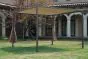 Pergola Lille mit Vorhang aus Aluminium - Farbe: graualuminium, Vorhangfarbe: taupe, Länge: 3000 mm, Breite: 3000 mm, Höhe: 2100 mm
