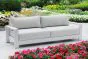 Loungesofa 3-Sitzer London aus Aluminium - Farbe: weiß, Maße: 2150 x 840 x 670 mm