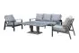Sitzgruppe Mykonos Set – bestehend aus 2x Gartensessel, 1x Loungesofa, 1x Gartentisch