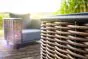 Sitzgruppe Prag 4-teilig aus Aluminium & Rattan - Aluminiumfarbe: schwarz, Stofffarbe: dunkelgrau