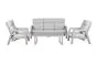 Loungesofa 3-Sitzer Verona aus Aluminium - Farbe: graualuminium, Breite: 1940 mm, Tiefe: 876 mm, Höhe: 965 mm, Sitzhöhe: 330 mm