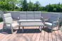 Loungesofa 3-Sitzer Verona aus Aluminium - Farbe: graualuminium, Breite: 1940 mm, Tiefe: 876 mm, Höhe: 965 mm, Sitzhöhe: 330 mm