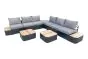 Sitzgruppe Valencia - bestehend aus 2x Loungesofa 2-Sitzer, 2x Loungesofa 1-Sitzer, 1x Loungesofa Eck, 2x Abstelltisch, 2x Kaffeetisch