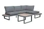 Sitzgruppe Verona 3-teilig bestehend aus 2x Loungesofa 2-Sitzer, 1x Gartentisch – Aluminiumfarbe: anthrazit, Stofffarbe: dunkelgrau