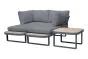 Sitzgruppe Verona 3-teilig bestehend aus 2x Loungesofa 2-Sitzer, 1x Gartentisch – Aluminiumfarbe: anthrazit, Stofffarbe: dunkelgrau