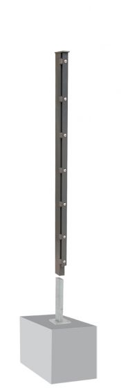Zaunpfosten Mod. A - Ausführung: anthrazit beschichtet, für Zaunhöhe: 143 cm, Länge: 148,5 cm, Befestigungspunkte: 8