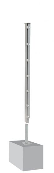 Zaunpfosten Mod. A - Ausführung: verzinkt, für Zaunhöhe: 63 cm, Länge: 68,5 cm, Befestigungspunkte: 4