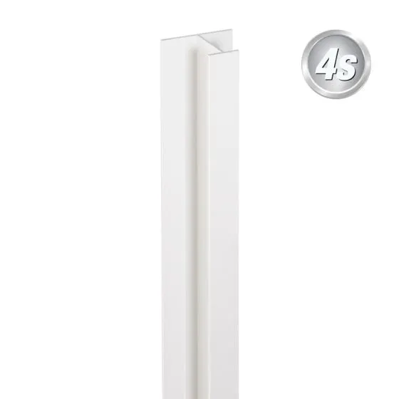 Alu U-Profil stirnseitige Montage für 44 mm Profile, Ausführung: Mittelsteher - Farbe: weiß, Länge: 100 cm